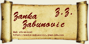 Žanka Zabunović vizit kartica